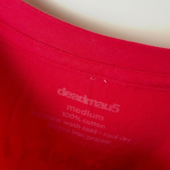 Deadmau5 DJ T Shirt Red Medium M Graphic Tee Short Sleeve 100% Cotton Solid Logo - Picture 13 of 15